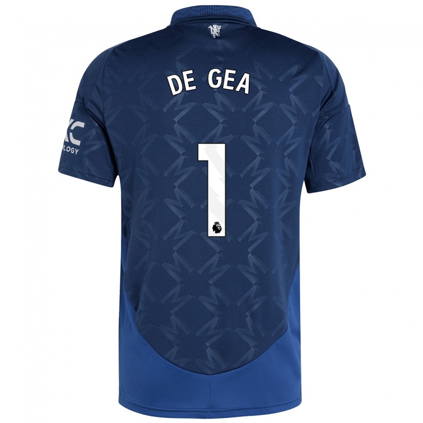 Kandiny Gyermek David De Gea #1 Indigó Idegenbeli Jersey 2024/25 Mez Póló Ing