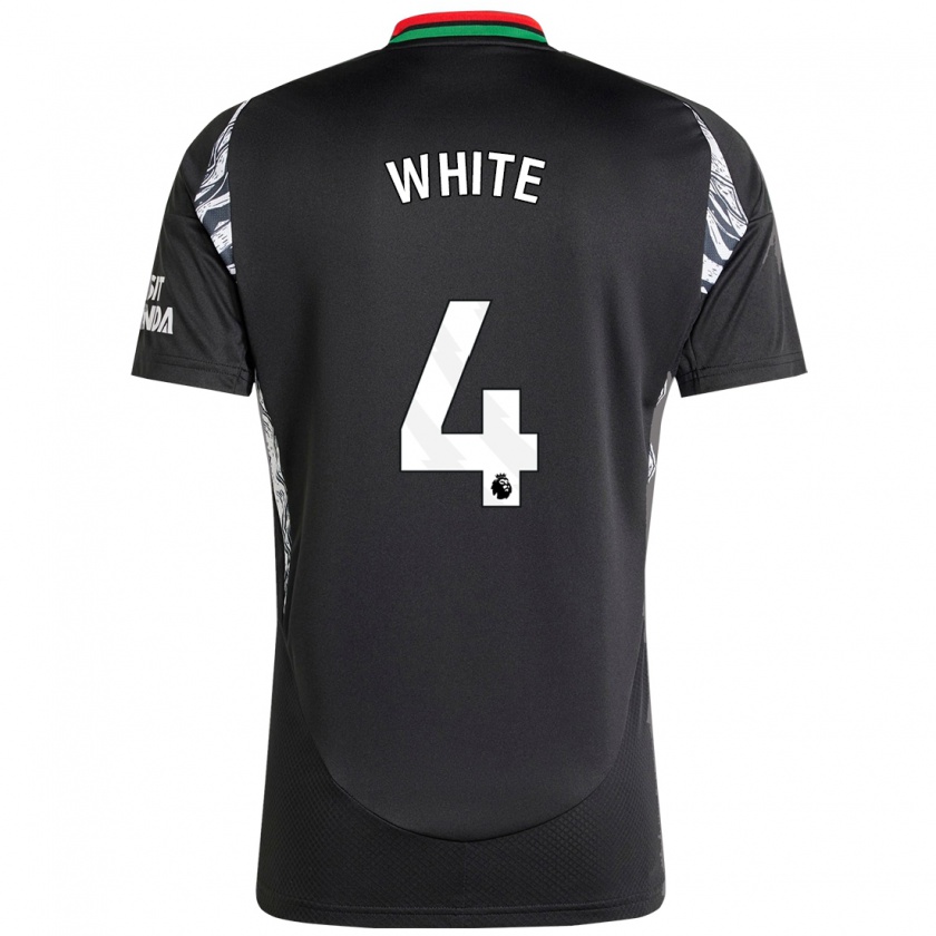 Kandiny Gyermek Ben White #4 Fekete Idegenbeli Jersey 2024/25 Mez Póló Ing