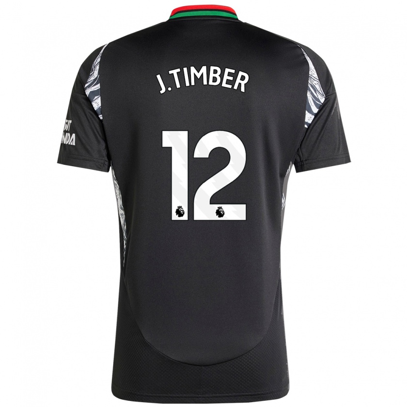 Kandiny Gyermek Jurrien Timber #12 Fekete Idegenbeli Jersey 2024/25 Mez Póló Ing