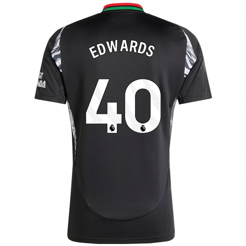 Kandiny Gyermek Khayon Edwards #40 Fekete Idegenbeli Jersey 2024/25 Mez Póló Ing