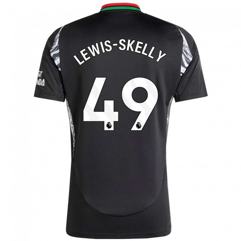 Kandiny Gyermek Myles Lewis-Skelly #49 Fekete Idegenbeli Jersey 2024/25 Mez Póló Ing