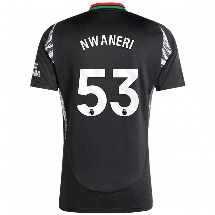 Kandiny Gyermek Ethan Nwaneri #53 Fekete Idegenbeli Jersey 2024/25 Mez Póló Ing