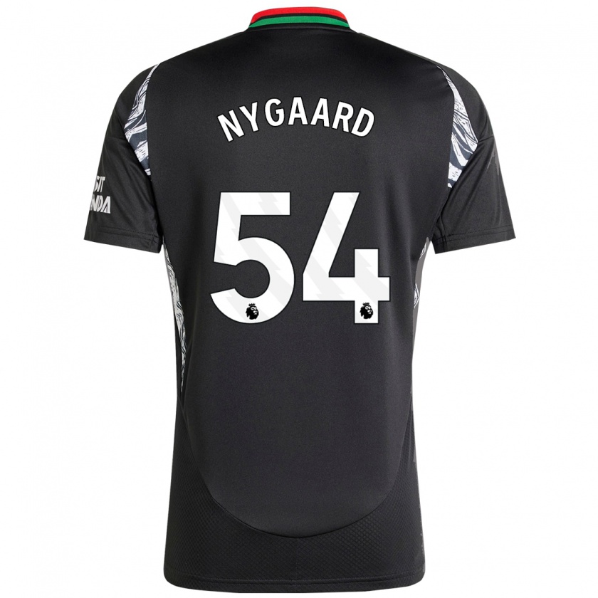 Kandiny Gyermek Lucas Nygaard #54 Fekete Idegenbeli Jersey 2024/25 Mez Póló Ing