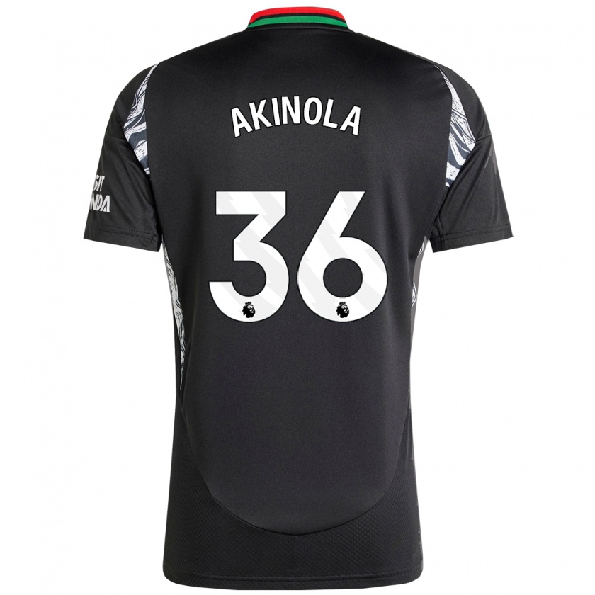 Kandiny Gyermek Tim Akinola #36 Fekete Idegenbeli Jersey 2024/25 Mez Póló Ing