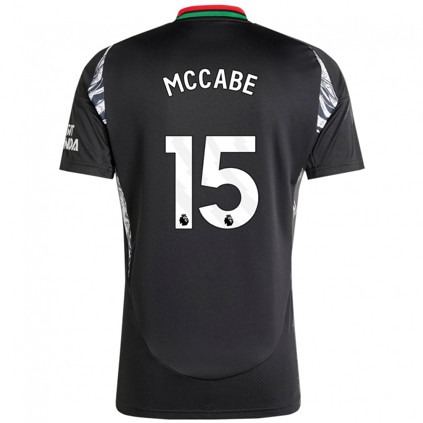 Kandiny Gyermek Katie Mccabe #15 Fekete Idegenbeli Jersey 2024/25 Mez Póló Ing