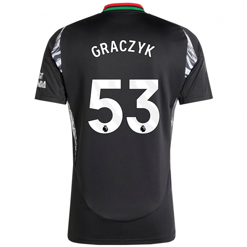 Kandiny Gyermek Hubert Graczyk #53 Fekete Idegenbeli Jersey 2024/25 Mez Póló Ing