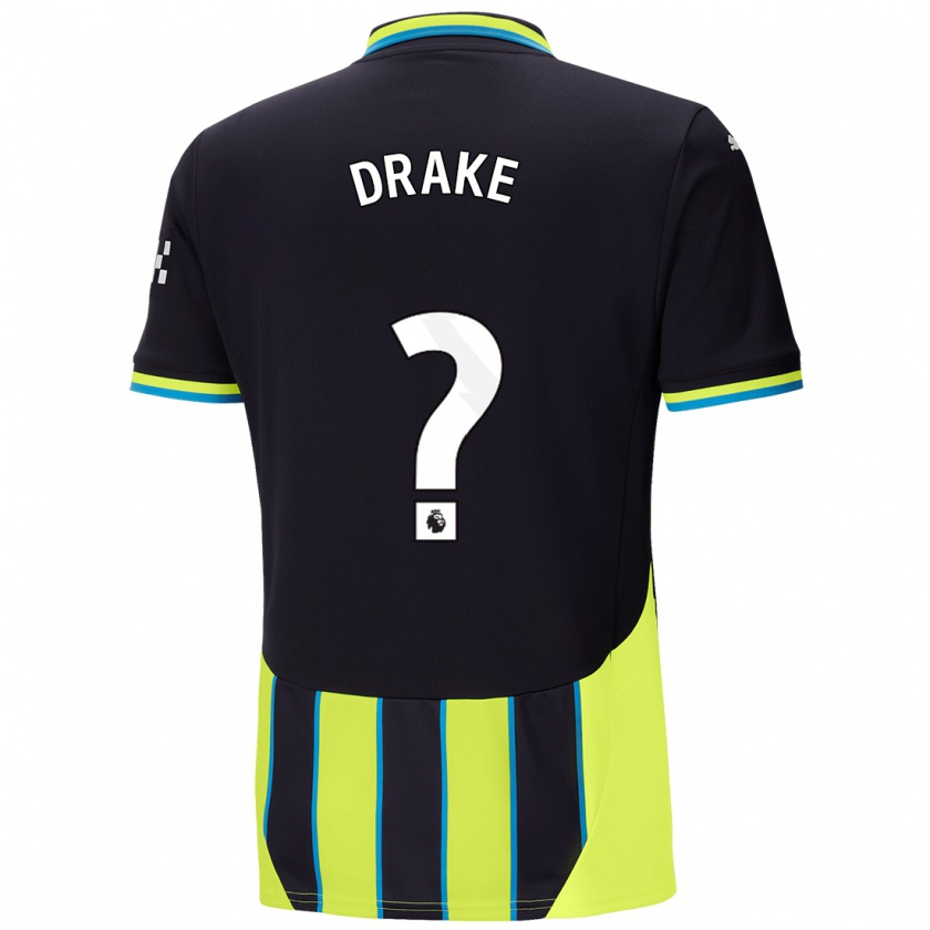 Kandiny Gyermek Leke Drake #0 Kék Sárga Idegenbeli Jersey 2024/25 Mez Póló Ing