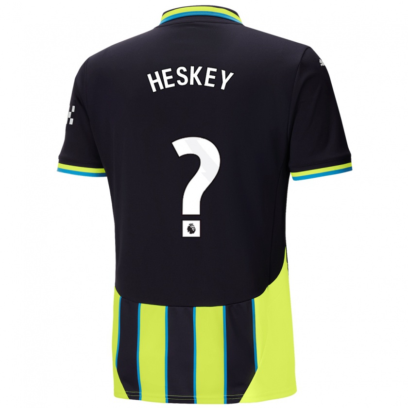 Kandiny Gyermek Reigan Heskey #0 Kék Sárga Idegenbeli Jersey 2024/25 Mez Póló Ing