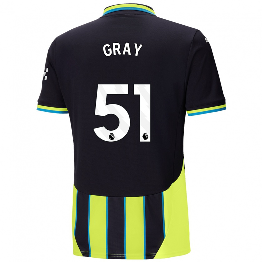 Kandiny Gyermek Charlie Gray #51 Kék Sárga Idegenbeli Jersey 2024/25 Mez Póló Ing