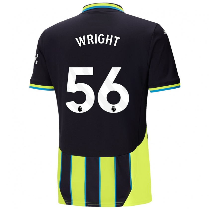 Kandiny Gyermek Jacob Wright #56 Kék Sárga Idegenbeli Jersey 2024/25 Mez Póló Ing