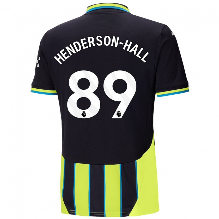 Kandiny Gyermek Matty Henderson-Hall #89 Kék Sárga Idegenbeli Jersey 2024/25 Mez Póló Ing