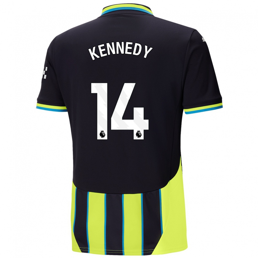 Kandiny Gyermek Alanna Kennedy #14 Kék Sárga Idegenbeli Jersey 2024/25 Mez Póló Ing