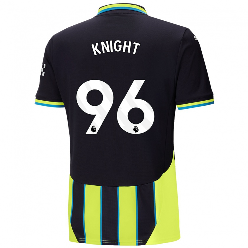 Kandiny Gyermek Ben Knight #96 Kék Sárga Idegenbeli Jersey 2024/25 Mez Póló Ing