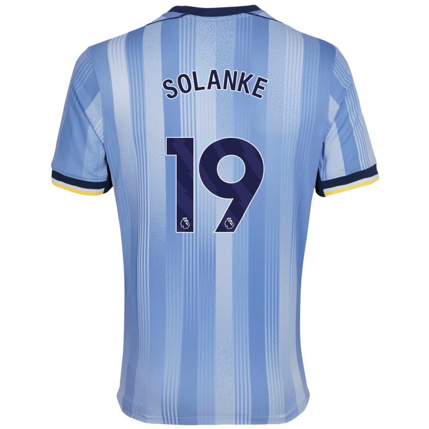 Kandiny Gyermek Dominic Solanke #19 Világoskék Idegenbeli Jersey 2024/25 Mez Póló Ing