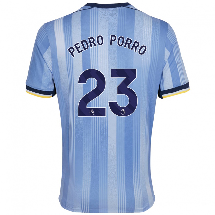 Kandiny Gyermek Pedro Porro #23 Világoskék Idegenbeli Jersey 2024/25 Mez Póló Ing