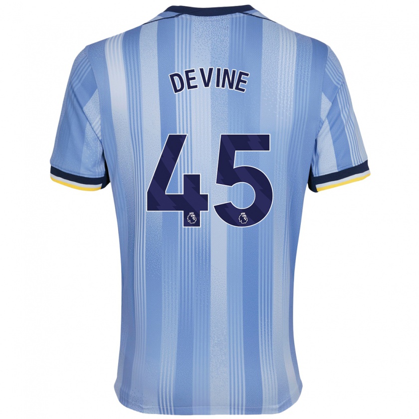 Kandiny Gyermek Alfie Devine #45 Világoskék Idegenbeli Jersey 2024/25 Mez Póló Ing