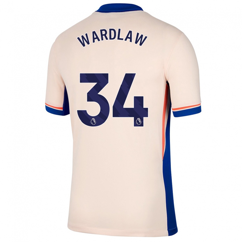 Kandiny Gyermek Charlotte Wardlaw #34 Világos Bézs Idegenbeli Jersey 2024/25 Mez Póló Ing