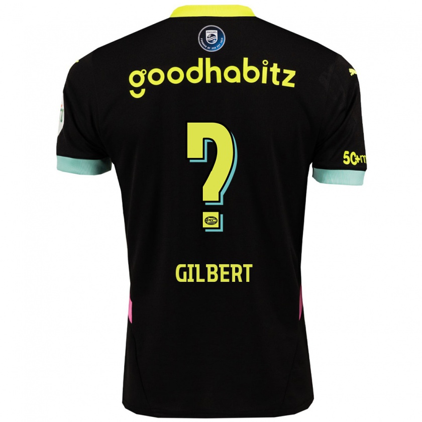 Kandiny Gyermek Dantaye Gilbert #0 Fekete Sárga Idegenbeli Jersey 2024/25 Mez Póló Ing