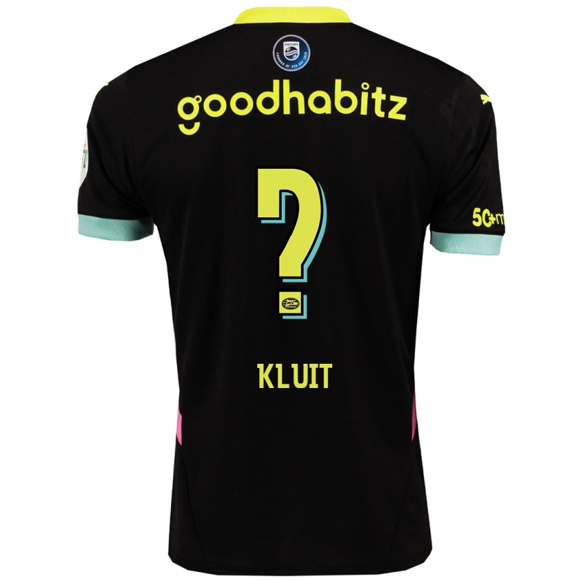 Kandiny Gyermek Fabio Kluit #0 Fekete Sárga Idegenbeli Jersey 2024/25 Mez Póló Ing