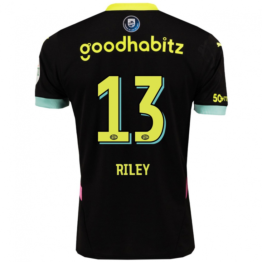 Kandiny Gyermek Indiah-Paige Riley #13 Fekete Sárga Idegenbeli Jersey 2024/25 Mez Póló Ing