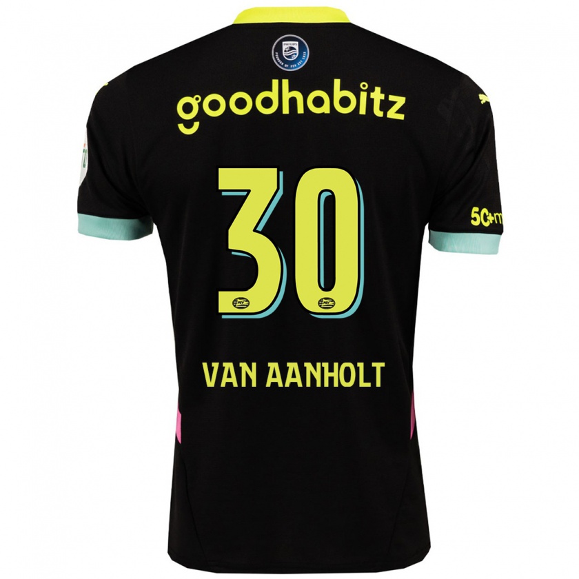 Kandiny Gyermek Patrick Van Aanholt #30 Fekete Sárga Idegenbeli Jersey 2024/25 Mez Póló Ing