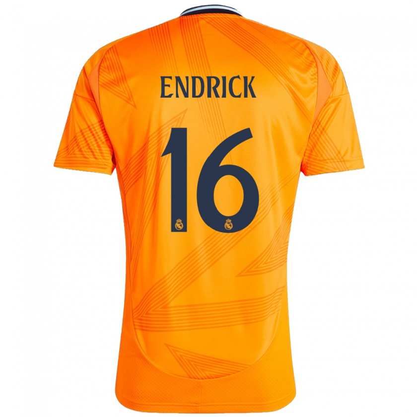 Kandiny Gyermek Endrick #16 Narancs Idegenbeli Jersey 2024/25 Mez Póló Ing