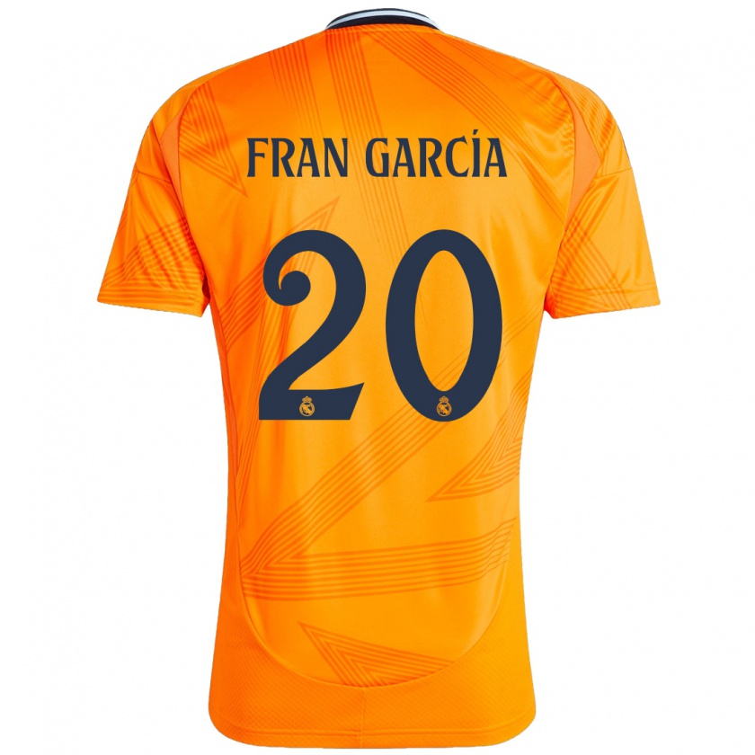 Kandiny Gyermek Fran García #20 Narancs Idegenbeli Jersey 2024/25 Mez Póló Ing