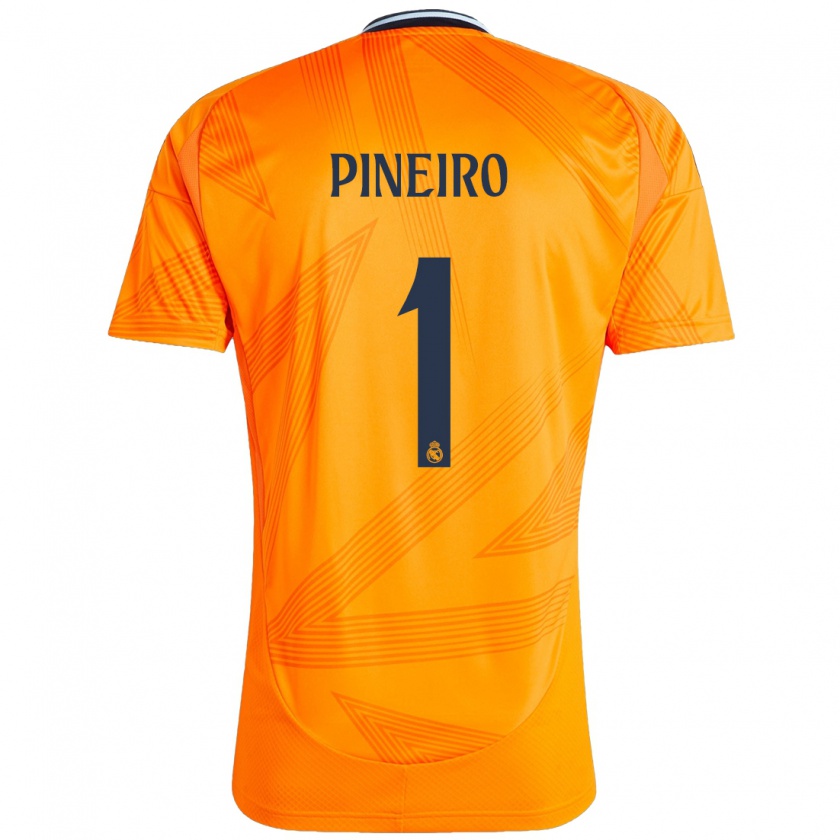 Kandiny Gyermek Diego Piñeiro #1 Narancs Idegenbeli Jersey 2024/25 Mez Póló Ing