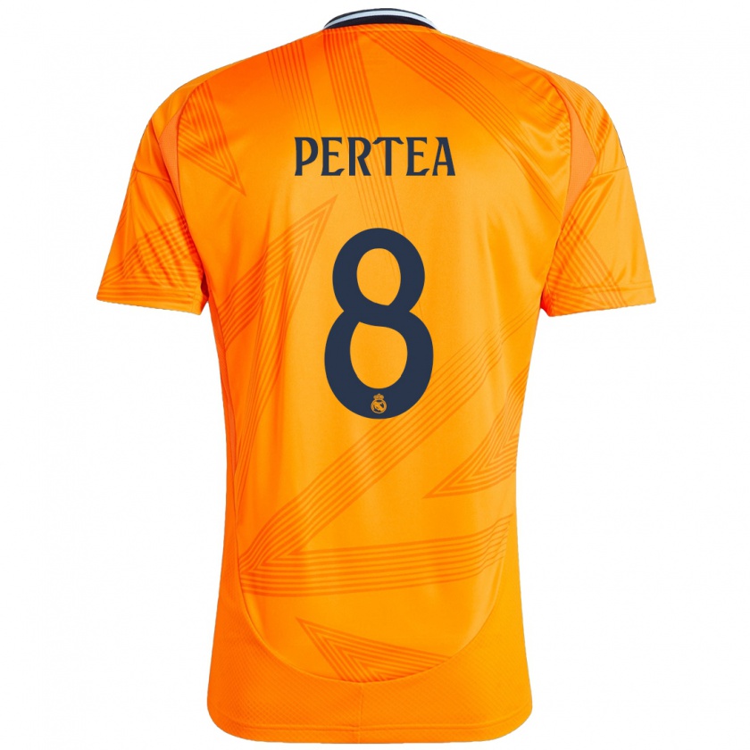 Kandiny Gyermek Raul Pertea #8 Narancs Idegenbeli Jersey 2024/25 Mez Póló Ing