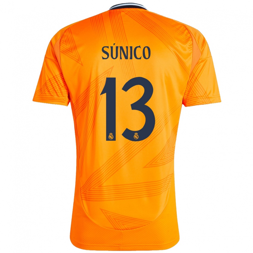 Kandiny Gyermek Guille Súnico #13 Narancs Idegenbeli Jersey 2024/25 Mez Póló Ing