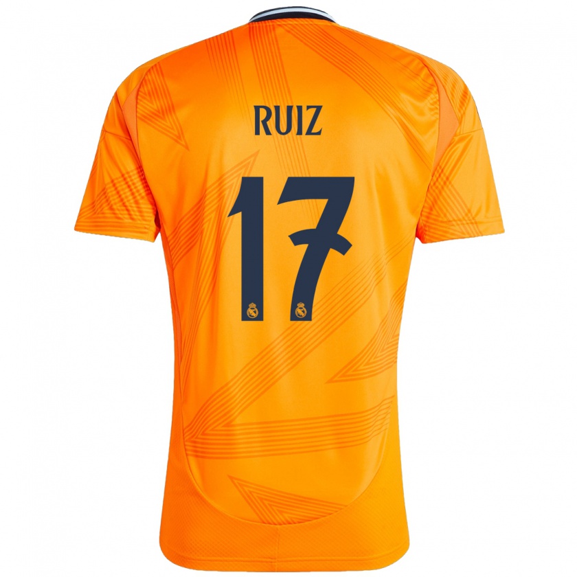 Kandiny Gyermek David Ruiz #17 Narancs Idegenbeli Jersey 2024/25 Mez Póló Ing