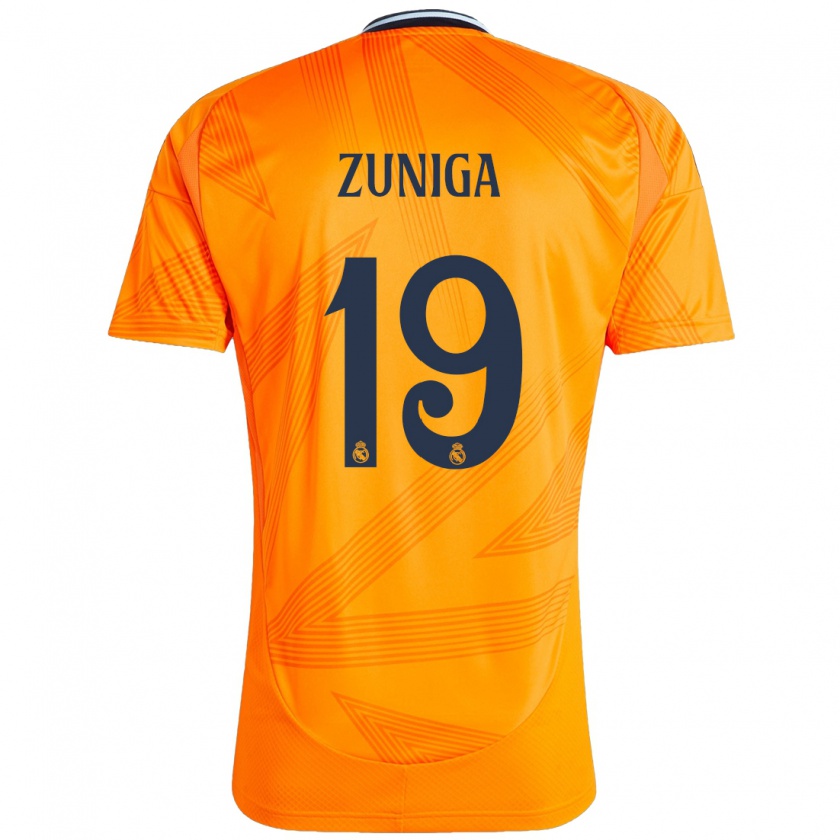 Kandiny Gyermek Loren Zúñiga #19 Narancs Idegenbeli Jersey 2024/25 Mez Póló Ing