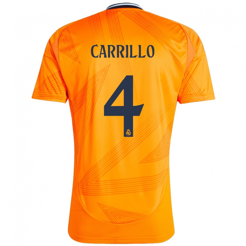 Kandiny Gyermek Álvaro Carrillo #4 Narancs Idegenbeli Jersey 2024/25 Mez Póló Ing