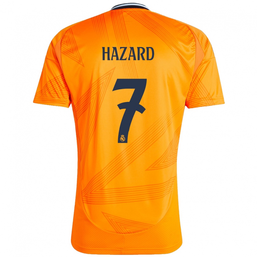 Kandiny Gyermek Eden Hazard #7 Narancs Idegenbeli Jersey 2024/25 Mez Póló Ing