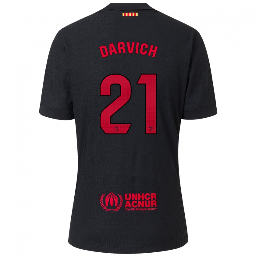 Kandiny Gyermek Noah Darvich #21 Fekete Piros Idegenbeli Jersey 2024/25 Mez Póló Ing