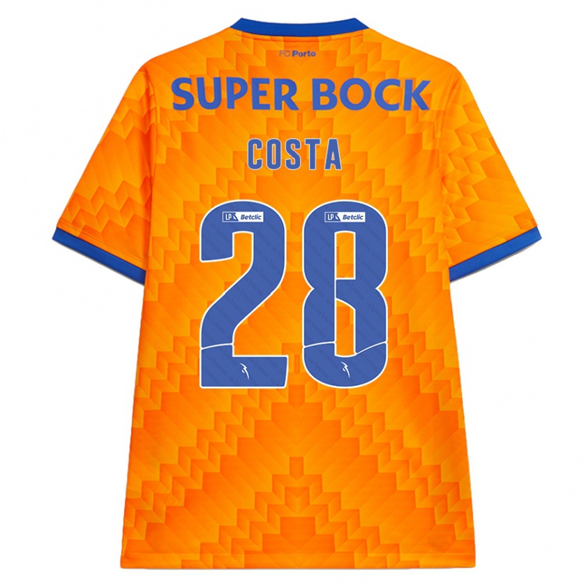 Kandiny Gyermek Bruno Costa #28 Narancs Idegenbeli Jersey 2024/25 Mez Póló Ing