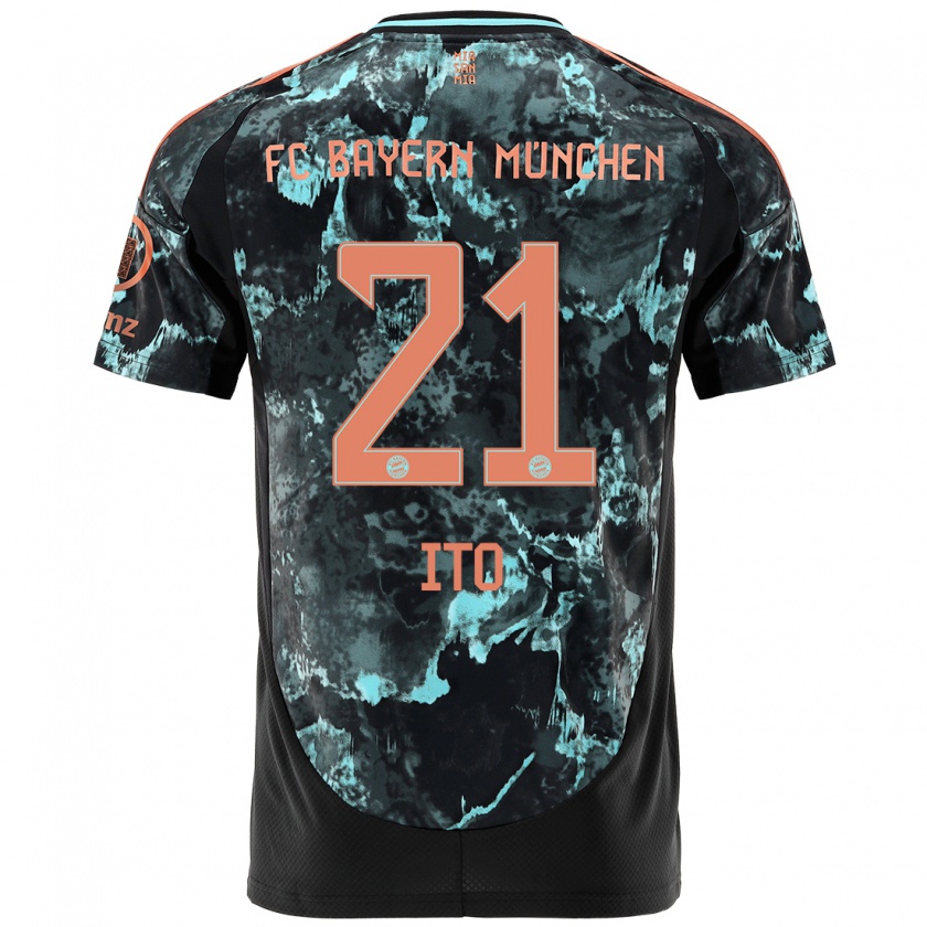 Kandiny Gyermek Hiroki Ito #21 Fekete Idegenbeli Jersey 2024/25 Mez Póló Ing