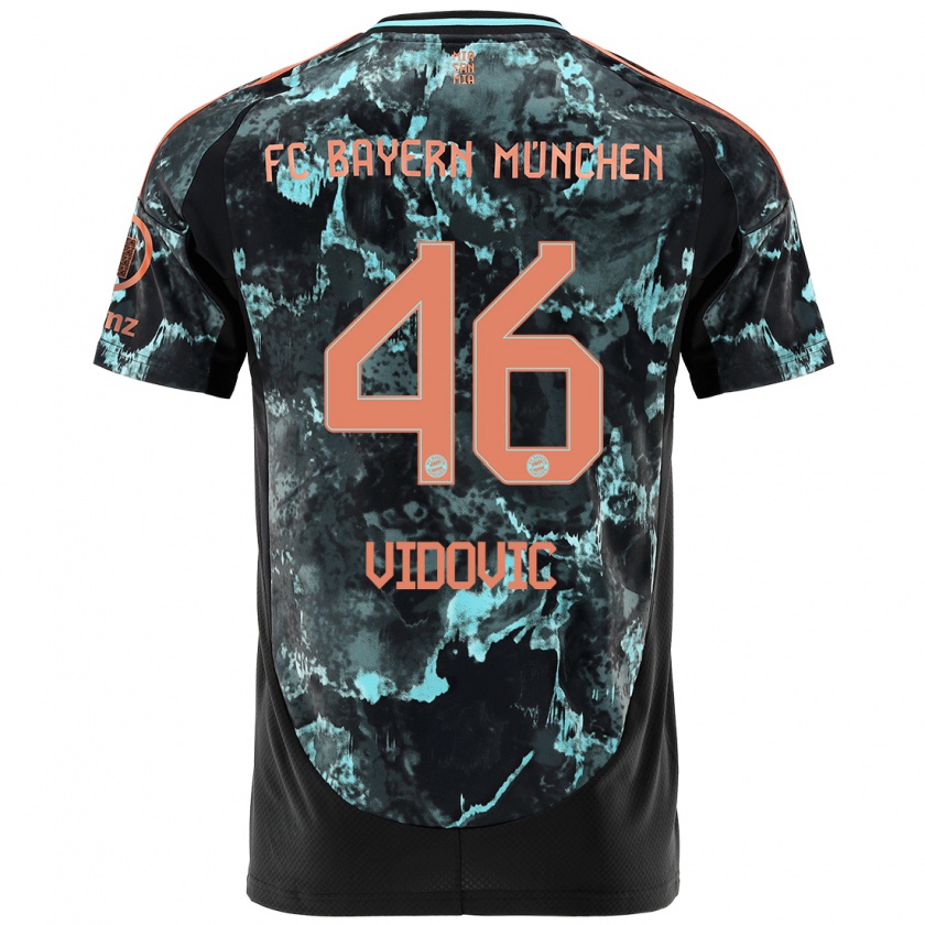 Kandiny Gyermek Gabriel Vidovic #46 Fekete Idegenbeli Jersey 2024/25 Mez Póló Ing