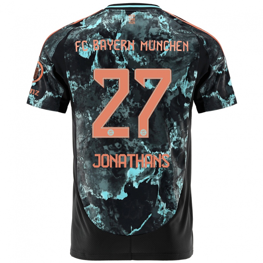 Kandiny Gyermek David Jonathans #27 Fekete Idegenbeli Jersey 2024/25 Mez Póló Ing