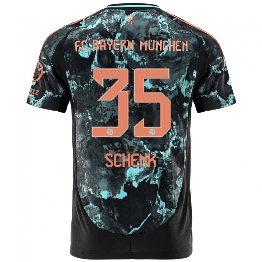 Kandiny Gyermek Johannes Schenk #35 Fekete Idegenbeli Jersey 2024/25 Mez Póló Ing