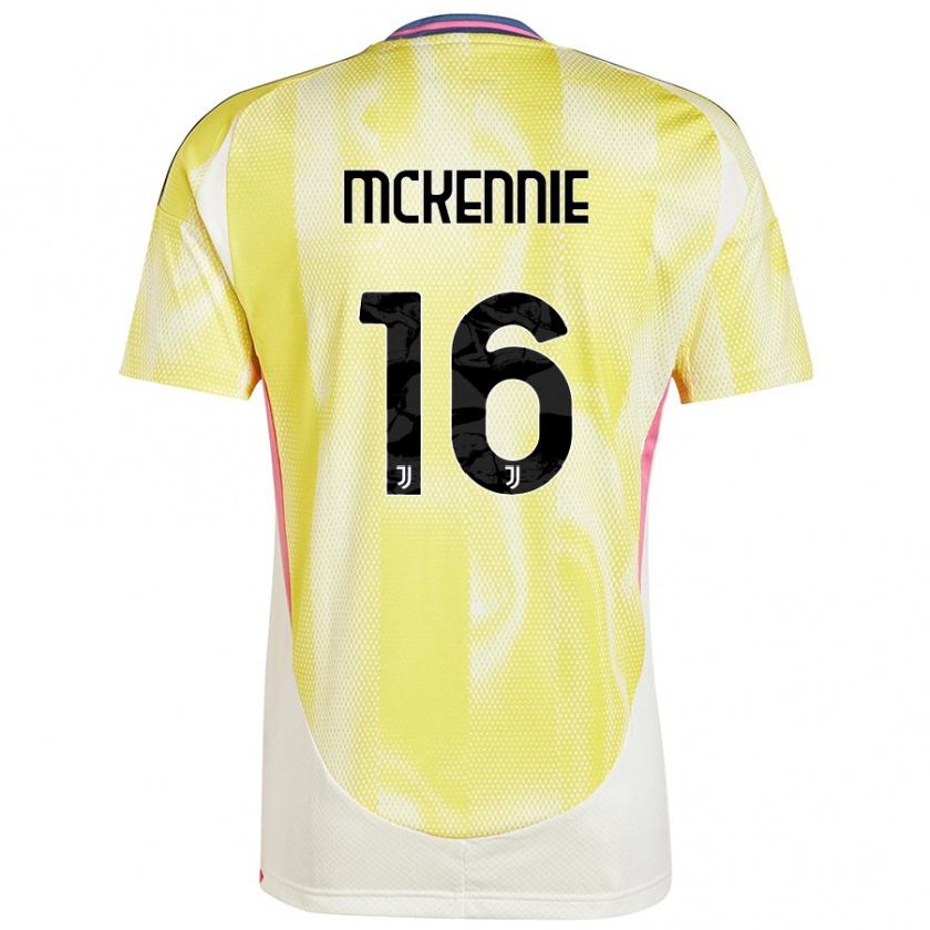 Kandiny Gyermek Weston Mckennie #16 Napsárga Idegenbeli Jersey 2024/25 Mez Póló Ing