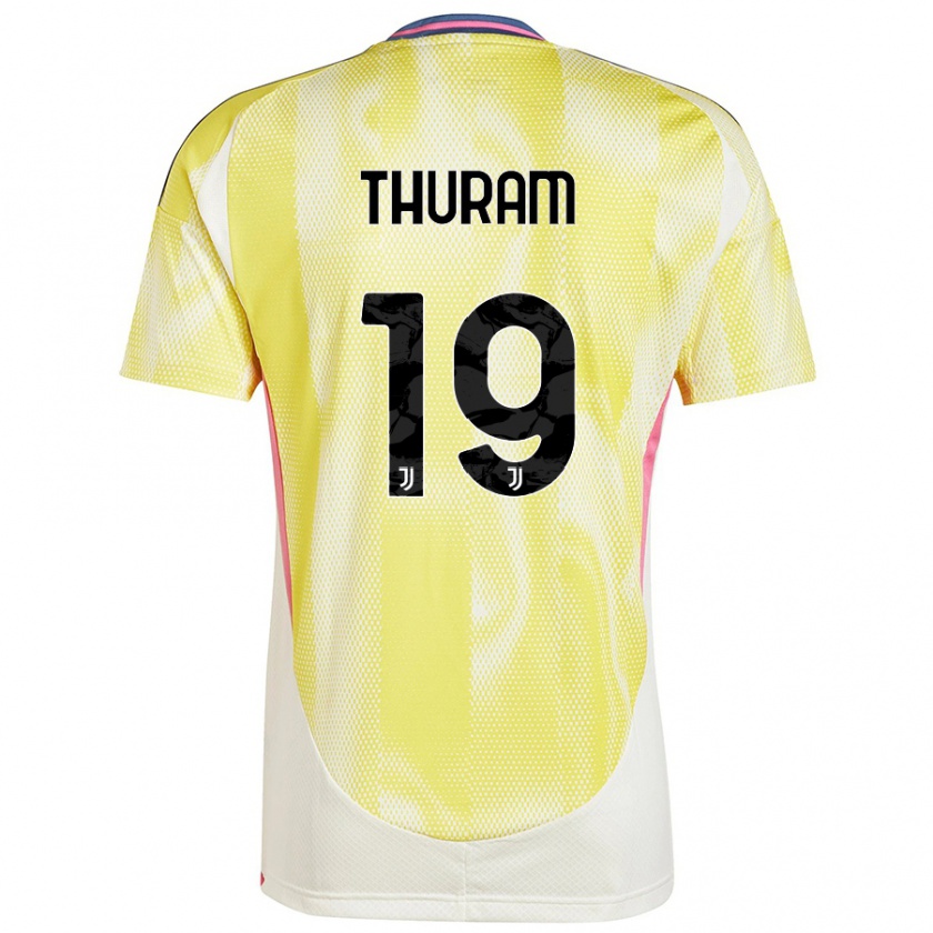 Kandiny Gyermek Khéphren Thuram #19 Napsárga Idegenbeli Jersey 2024/25 Mez Póló Ing