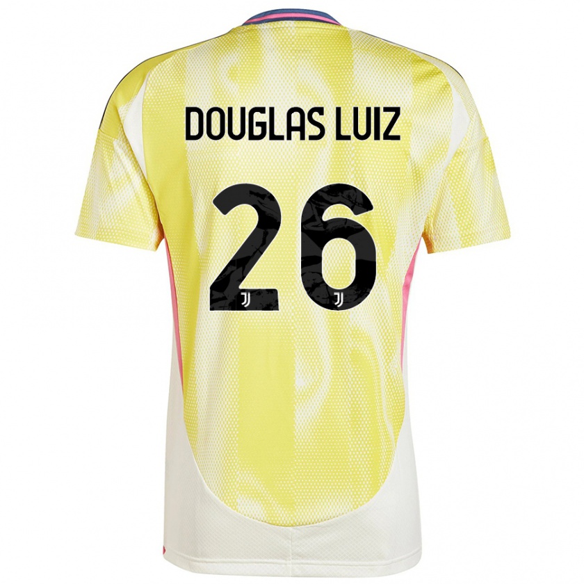 Kandiny Gyermek Douglas Luiz #26 Napsárga Idegenbeli Jersey 2024/25 Mez Póló Ing