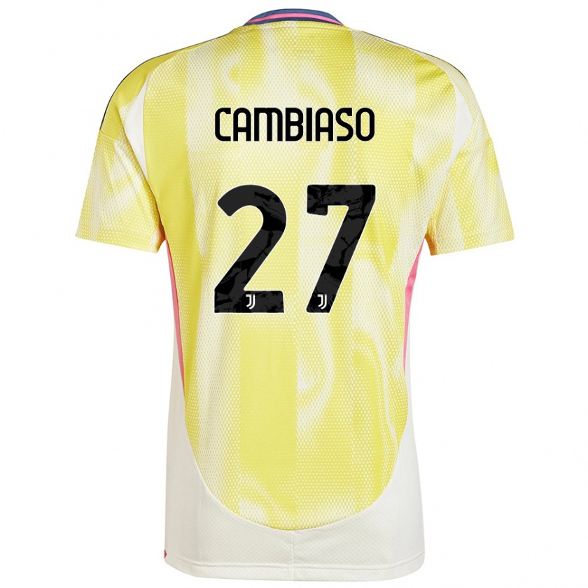 Kandiny Gyermek Andrea Cambiaso #27 Napsárga Idegenbeli Jersey 2024/25 Mez Póló Ing