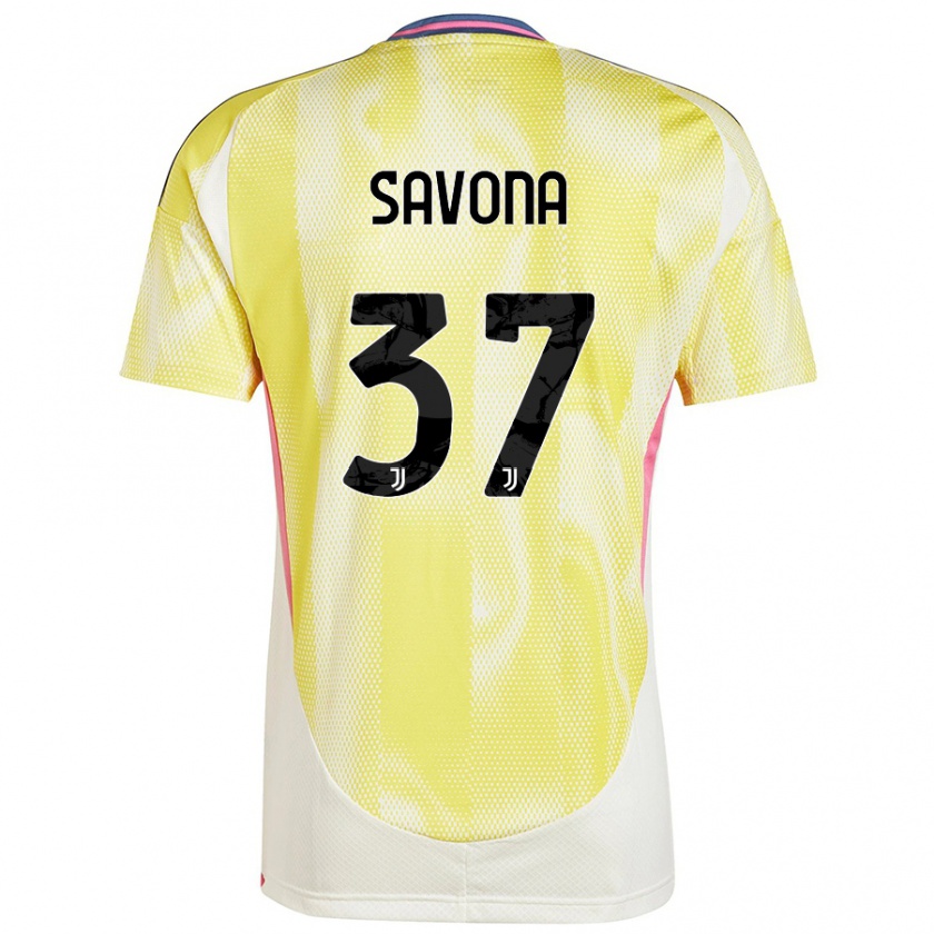 Kandiny Gyermek Nicolò Savona #37 Napsárga Idegenbeli Jersey 2024/25 Mez Póló Ing