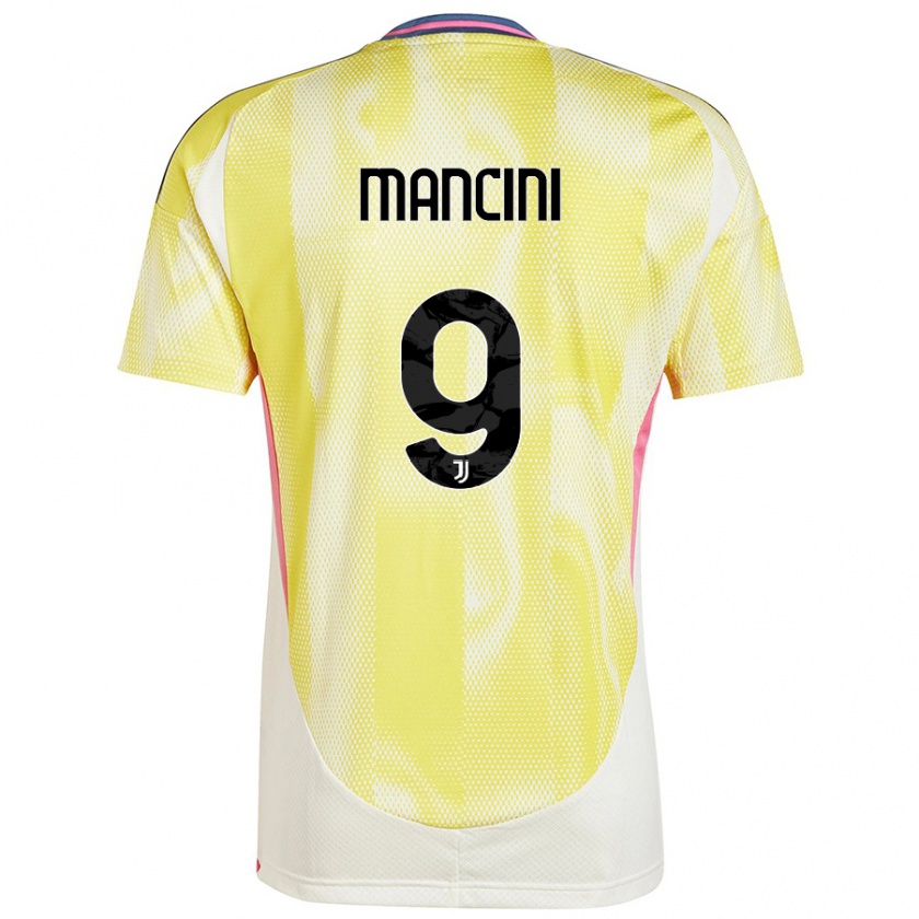 Kandiny Gyermek Tommaso Mancini #9 Napsárga Idegenbeli Jersey 2024/25 Mez Póló Ing