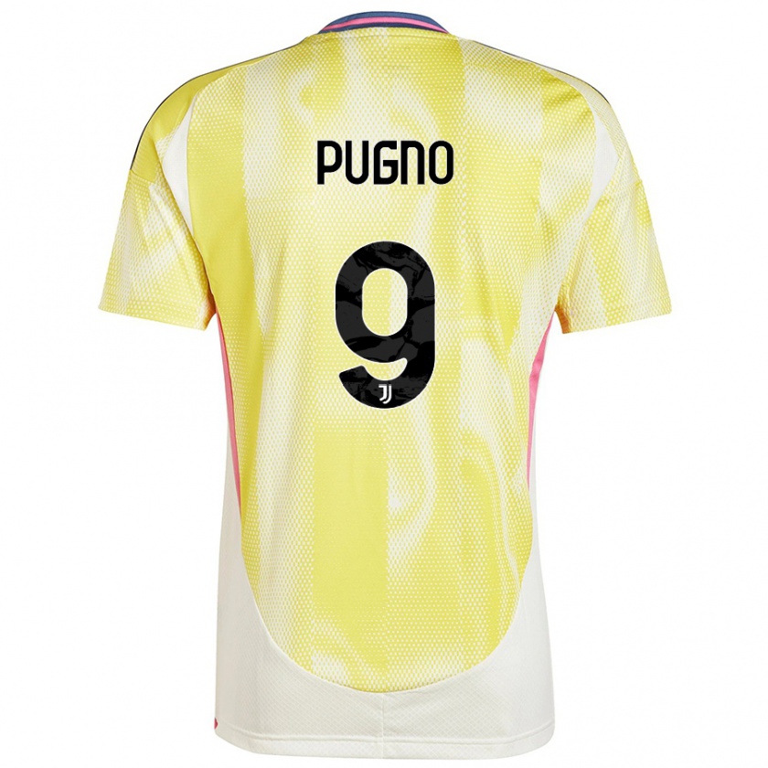 Kandiny Gyermek Diego Pugno #9 Napsárga Idegenbeli Jersey 2024/25 Mez Póló Ing