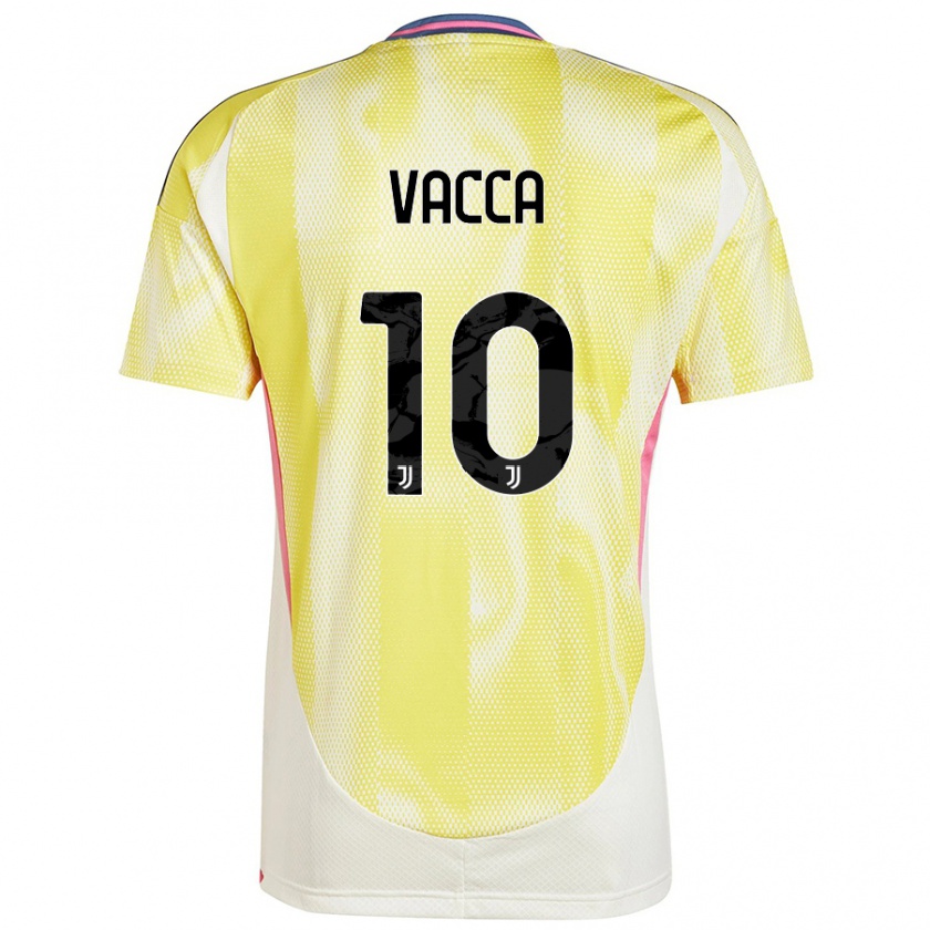 Kandiny Gyermek Alessio Vacca #10 Napsárga Idegenbeli Jersey 2024/25 Mez Póló Ing