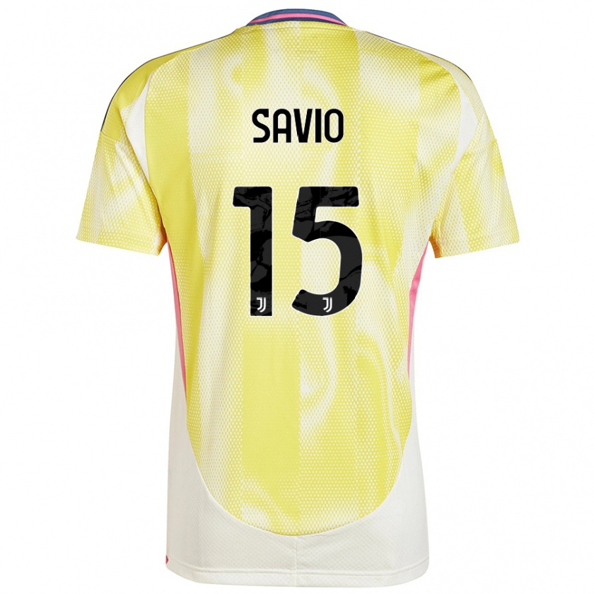 Kandiny Gyermek Federico Savio #15 Napsárga Idegenbeli Jersey 2024/25 Mez Póló Ing