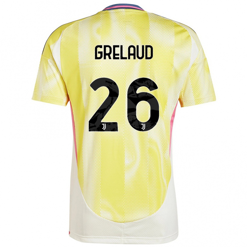 Kandiny Gyermek Josue Grelaud #26 Napsárga Idegenbeli Jersey 2024/25 Mez Póló Ing